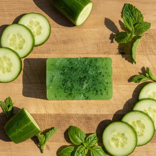 Cucumber & Lemon Artisan Soap | Jabón Artesanal de Pepino y Limón - Mendez craft house