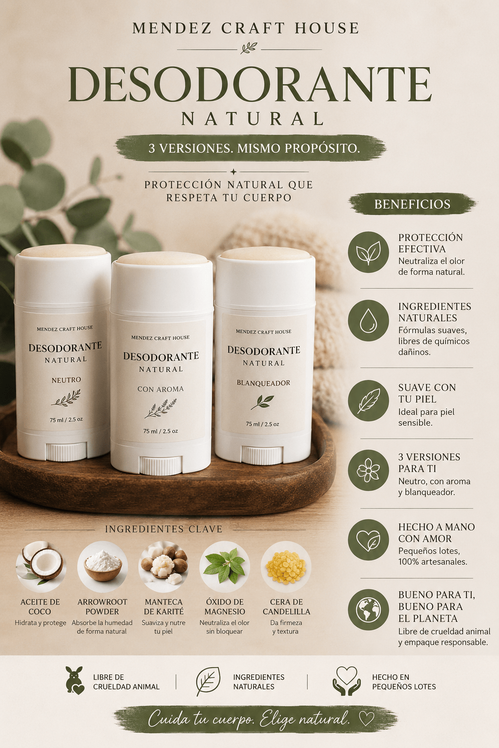 MCH Natural Deodorant - Mendez craft house