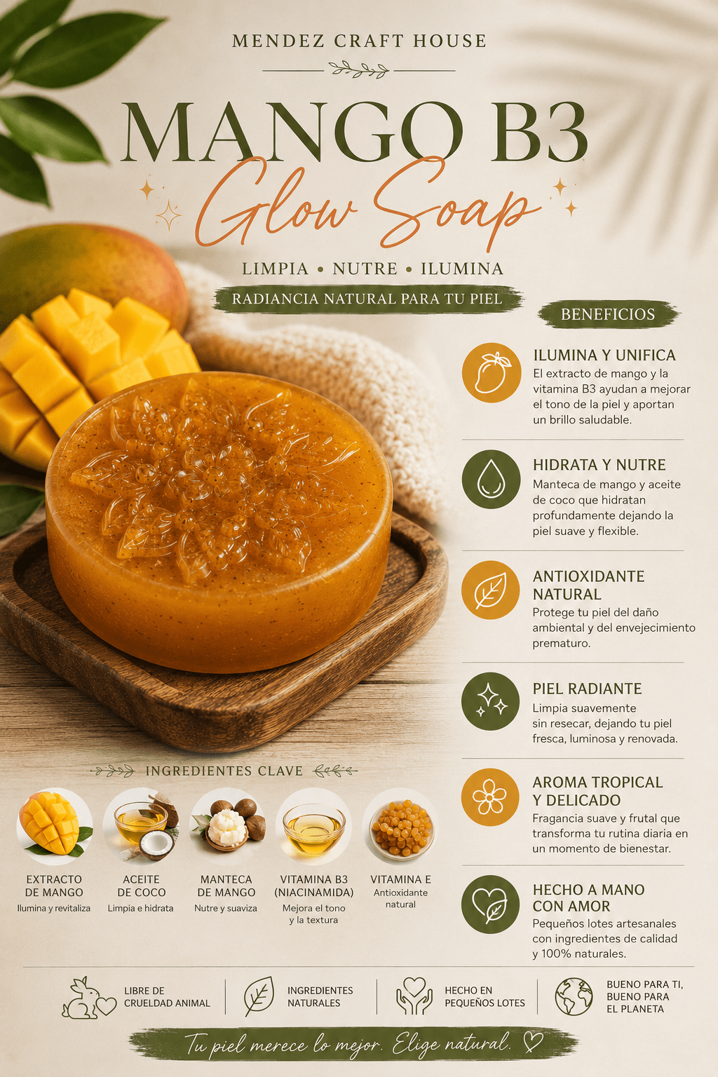 Mango B3 Glow Soap - Mendez craft house