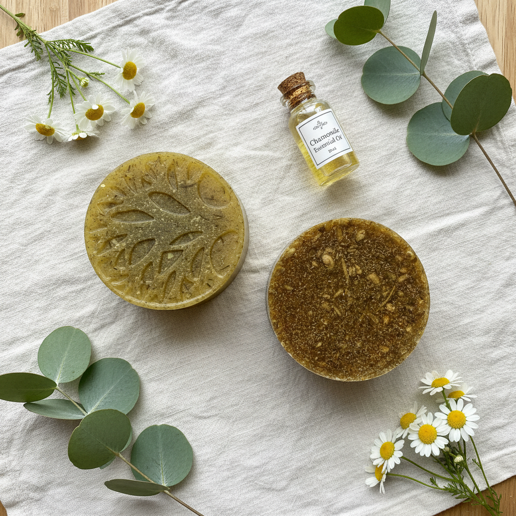 Chamomile Soap - Flat Lay Overhead