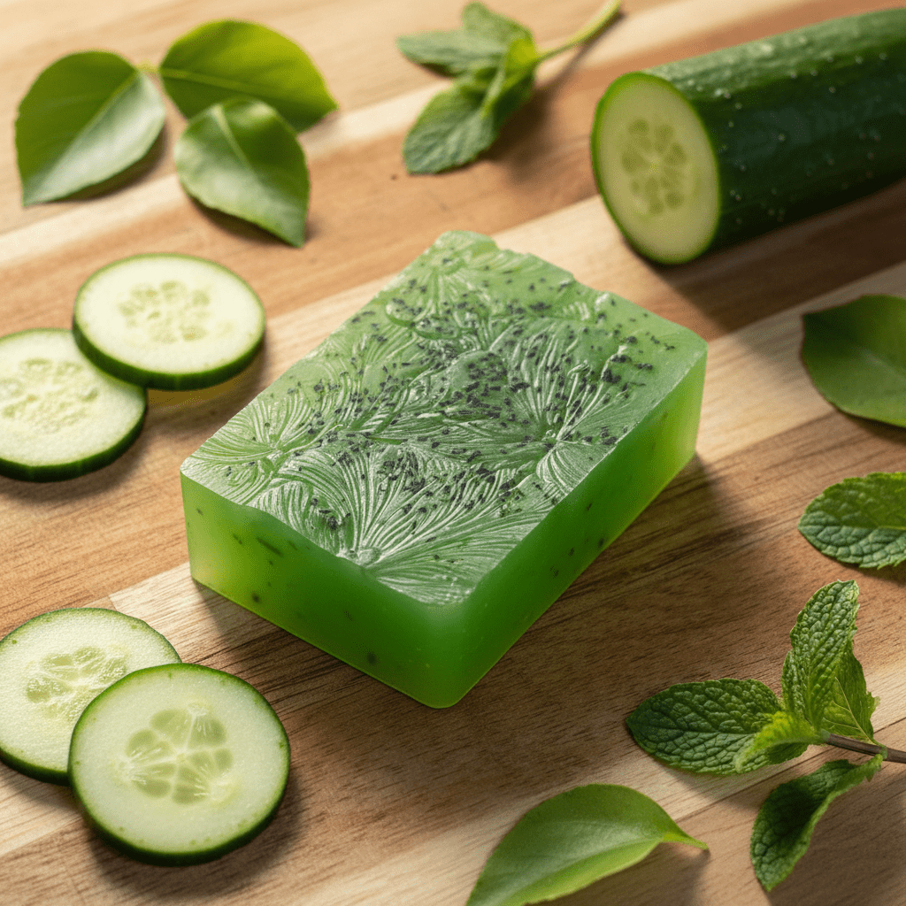 Cucumber & Lemon Artisan Soap | Jabón Artesanal de Pepino y Limón - Mendez craft house