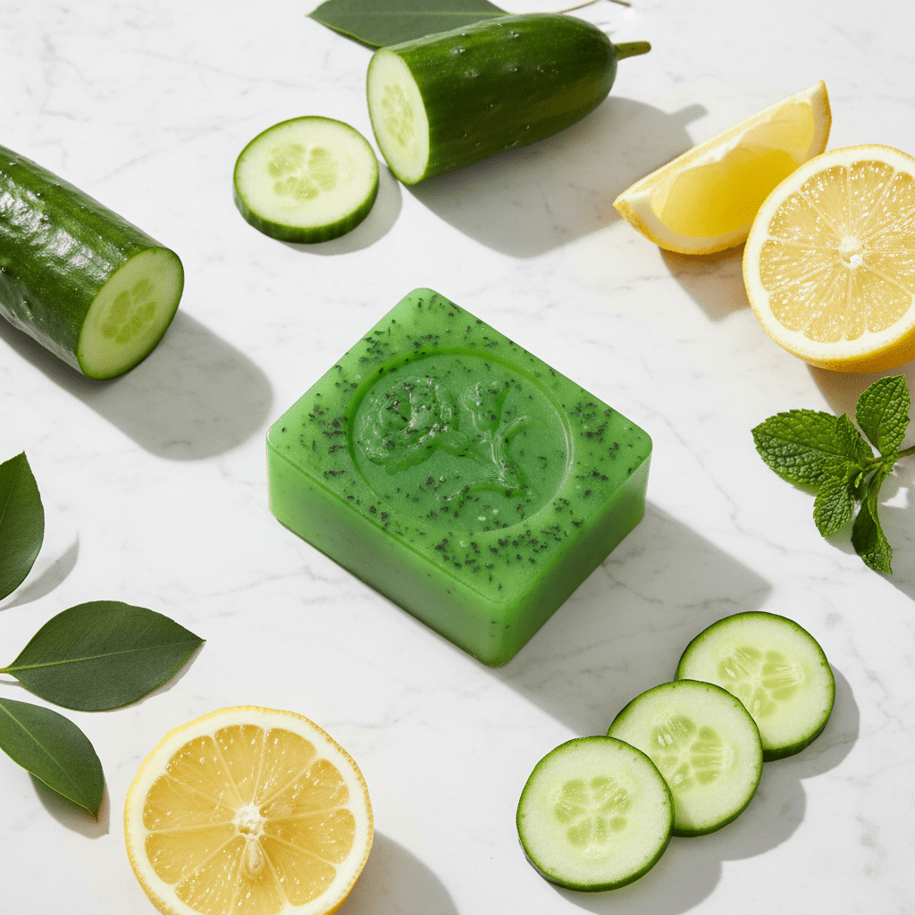 Cucumber & Lemon Artisan Soap | Jabón Artesanal de Pepino y Limón - Mendez craft house