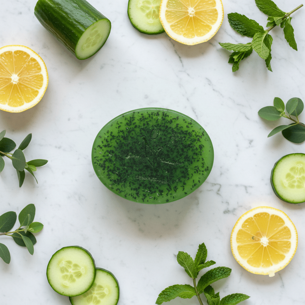 Cucumber & Lemon Artisan Soap | Jabón Artesanal de Pepino y Limón - Mendez craft house