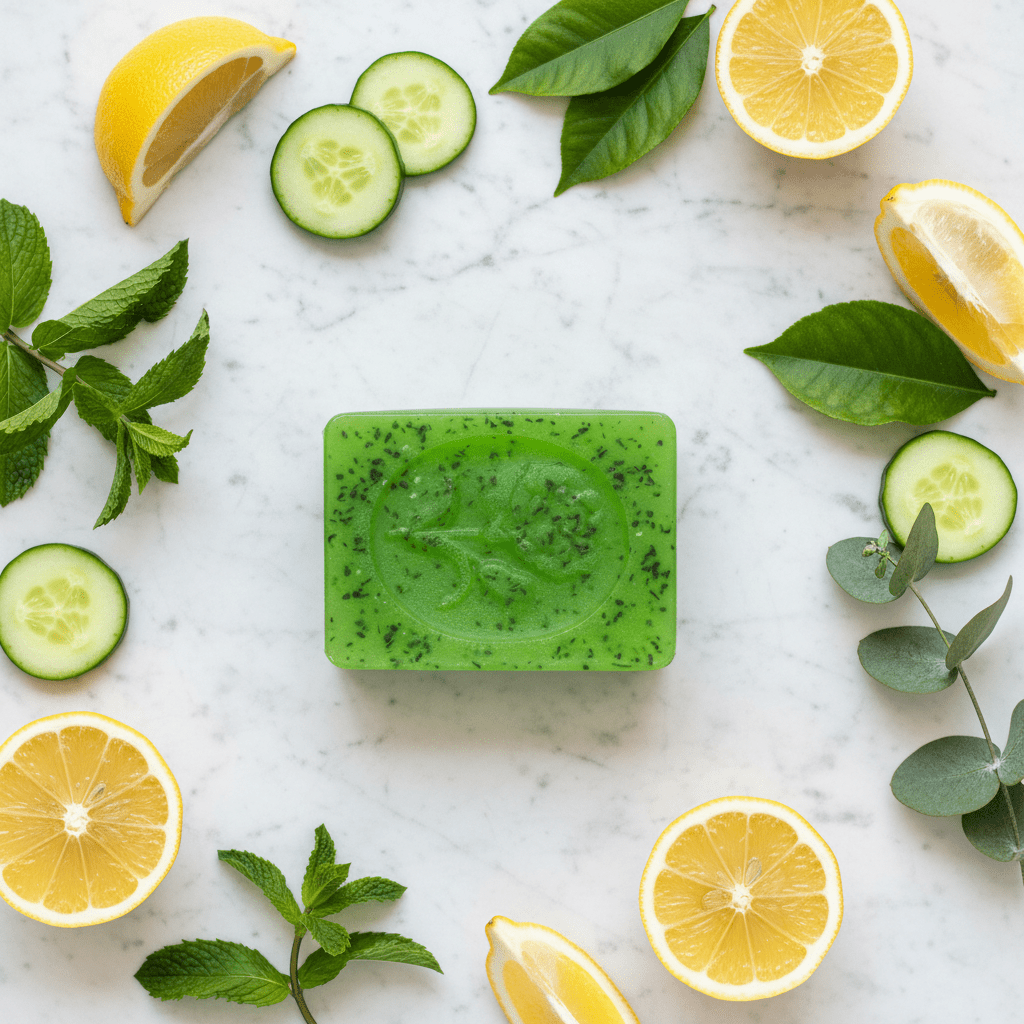 Cucumber & Lemon Artisan Soap | Jabón Artesanal de Pepino y Limón - Mendez craft house
