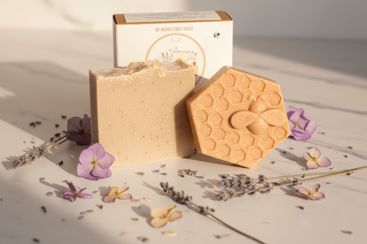 Oats & Honey Handmade Artisan Soap Bar | Natural Moisturizing Soap | Small Batch Cruelty - Free | 4.23 oz - Mendez craft house