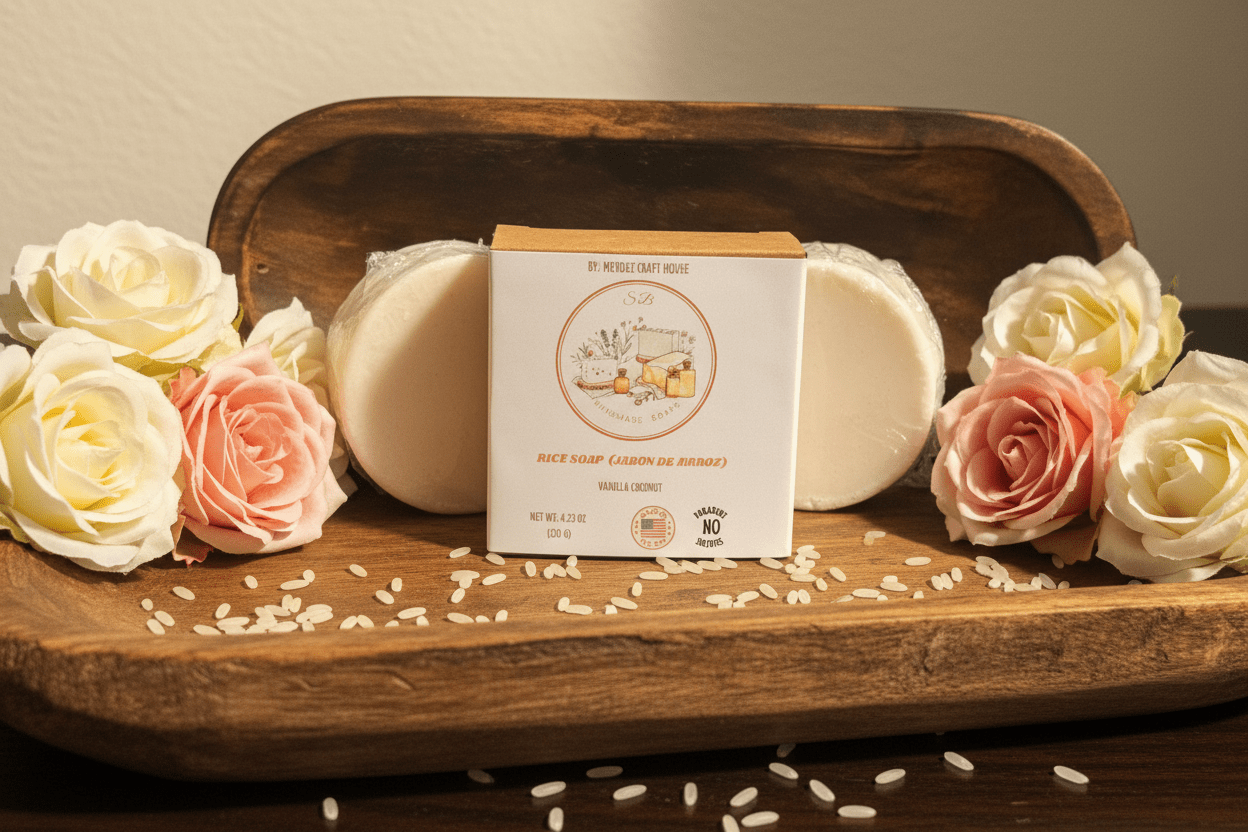 Rice Radiance Artisan Soap Bar | Natural Glow & Creamy Lather | Combination Skin | Handmade in Minnesota - Mendez craft house