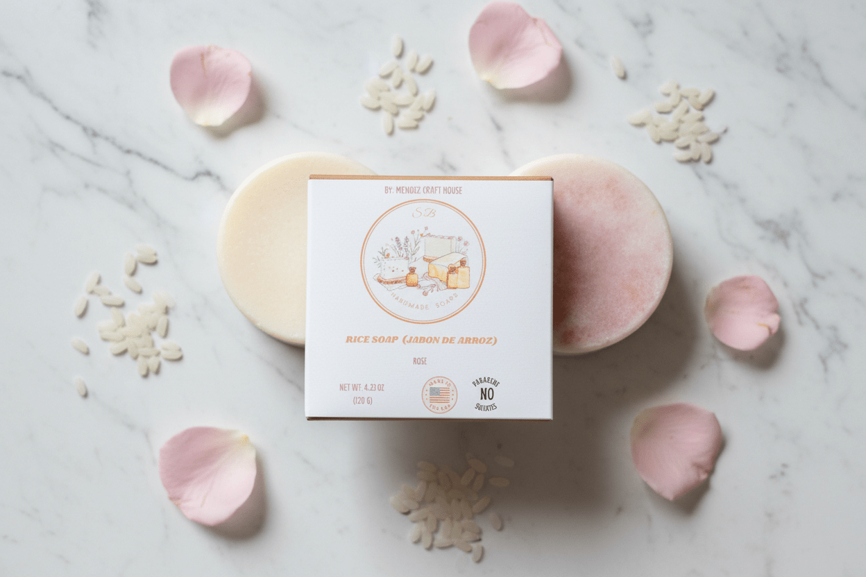 Rice Radiance Artisan Soap Bar | Natural Glow & Creamy Lather | Combination Skin | Handmade in Minnesota - Mendez craft house