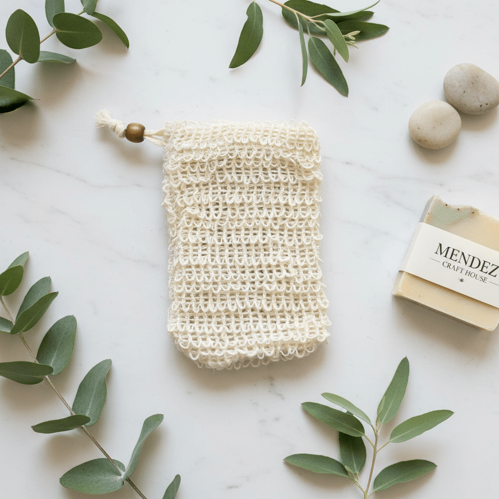 Natural Soap Exfoliant Bag | Gentle Exfoliating Pouch | Makes Soap Last Longer | Handmade Accessory - Mendez craft house