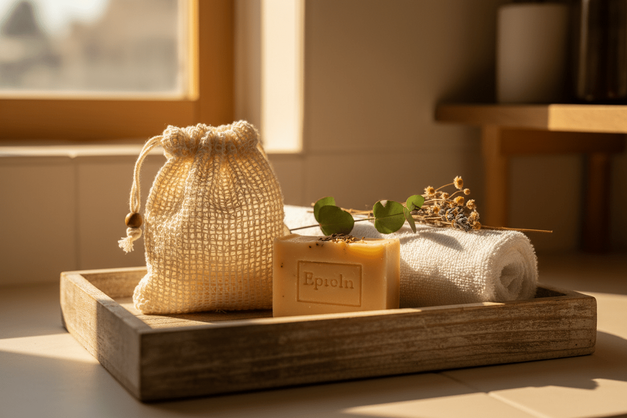 Natural Soap Exfoliant Bag | Gentle Exfoliating Pouch | Makes Soap Last Longer | Handmade Accessory - Mendez craft house