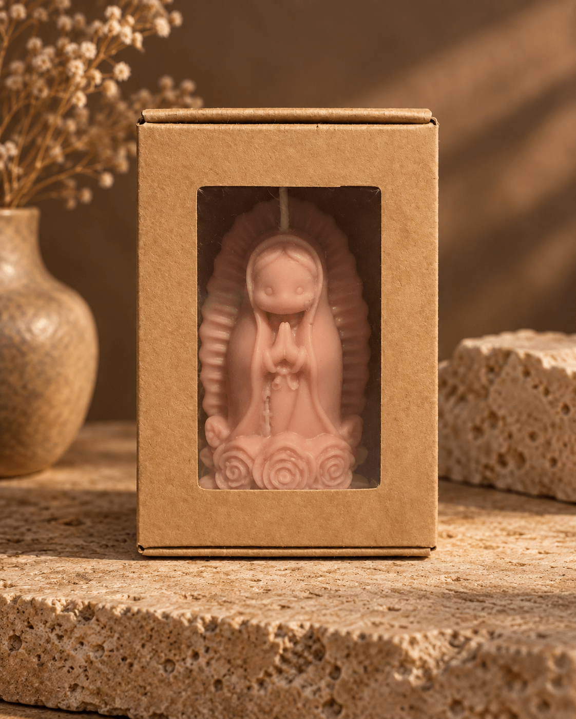 Virgencita Roses Candle - Mendez craft house